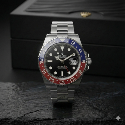 Rolex GMT Silver Red/Blue Pepsi